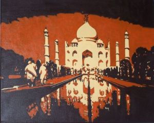 Voir le détail de cette oeuvre: Promenade au Taj Mahal